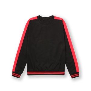 Men's Outline Stripe Crewneck Sweater - Black & Red (Small/Medium)